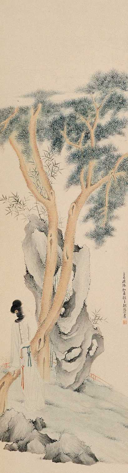 胡三桥 仕女图 立轴